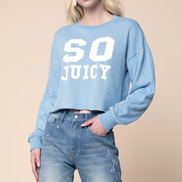 Juicy Couture Tops - SO Juicy Baby Blue Pullover